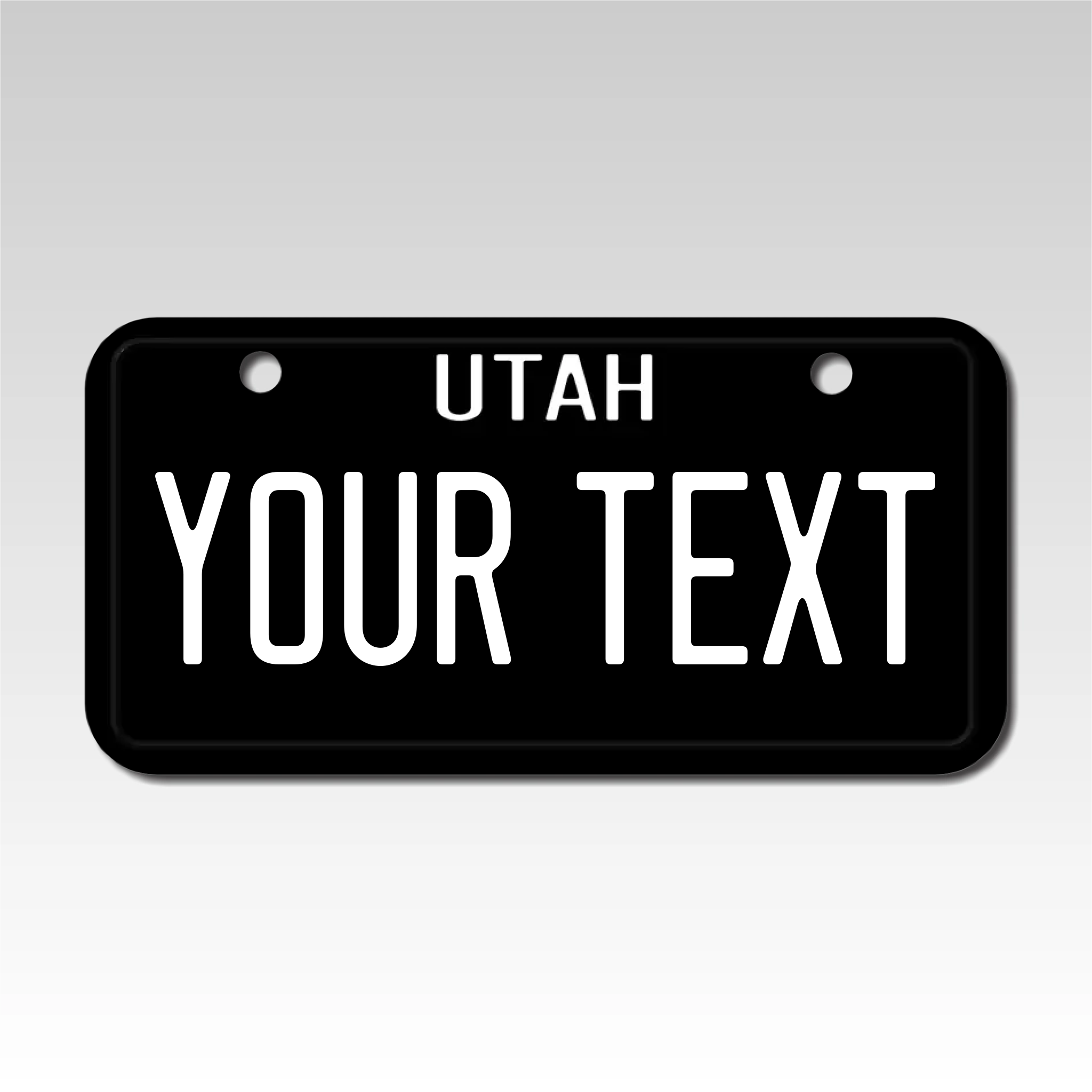 Personalized Utah 3" X 6" Aluminum License Plate Version 4 Black Out