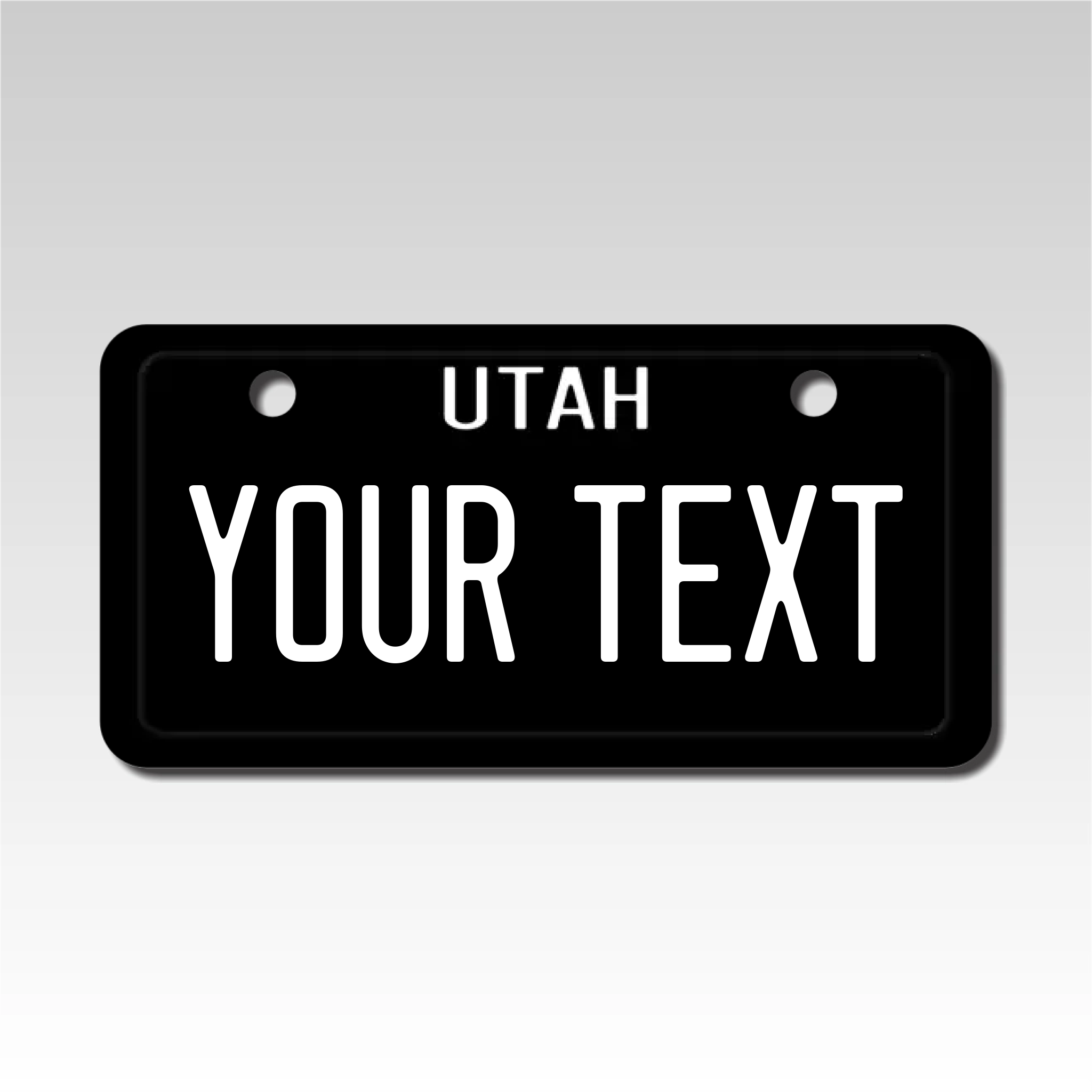 Personalized Utah 2" X 4" Aluminum License Plate Version 4 Black Out