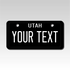 Personalized Utah 2" X 4" Aluminum License Plate Version 4 Black Out