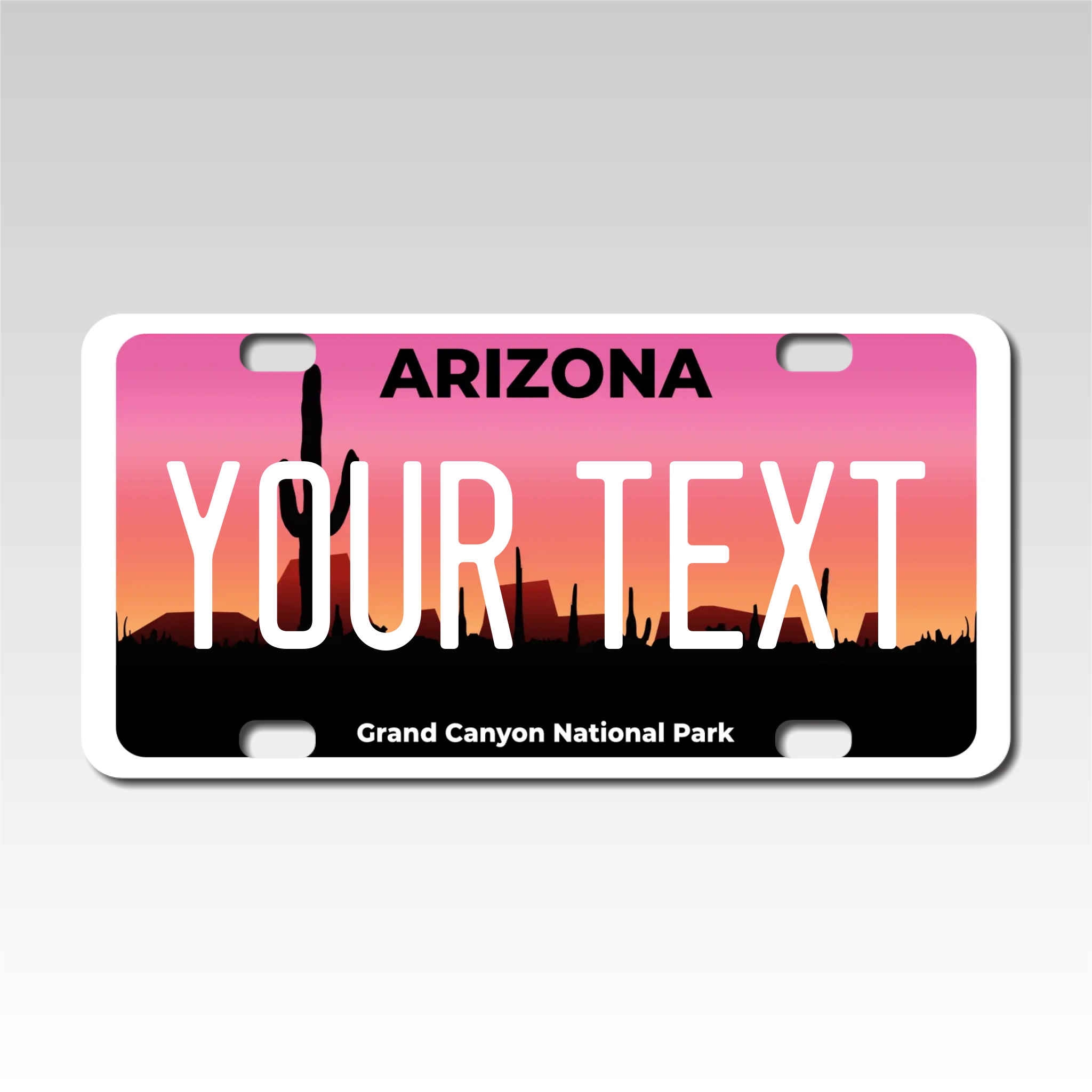 Personalized Arizona 3" X 6" FRP Plastic License Plate Version 3 Grand Canyon National Park