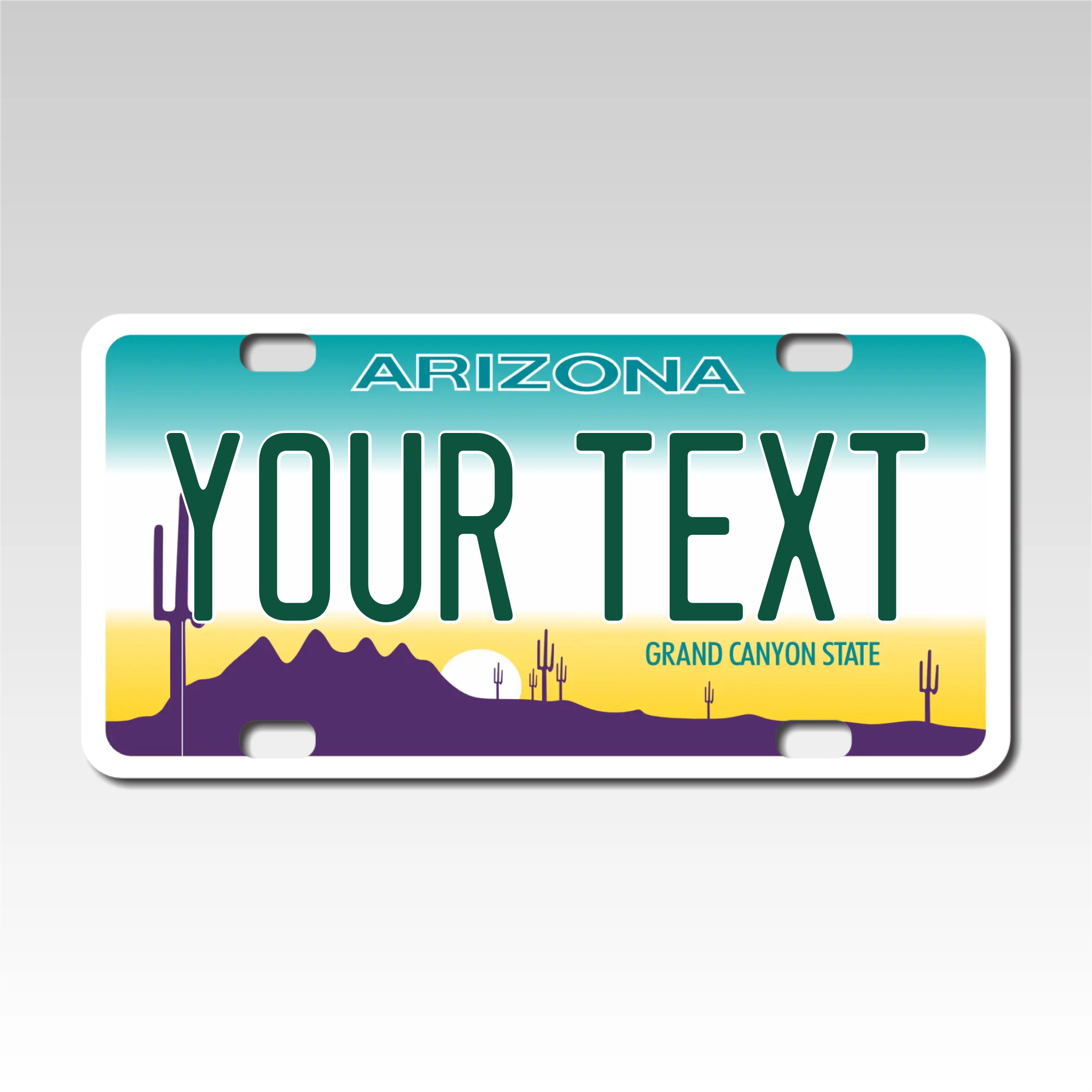Personalized Arizona 3" X 6" FRP Plastic License Plate Version 1