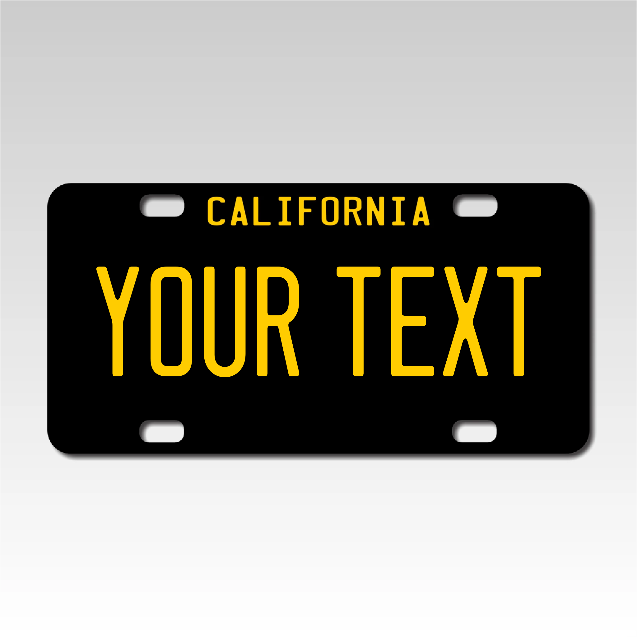 Personalized California 3" X 6" FRP Plastic License Plate Version 4