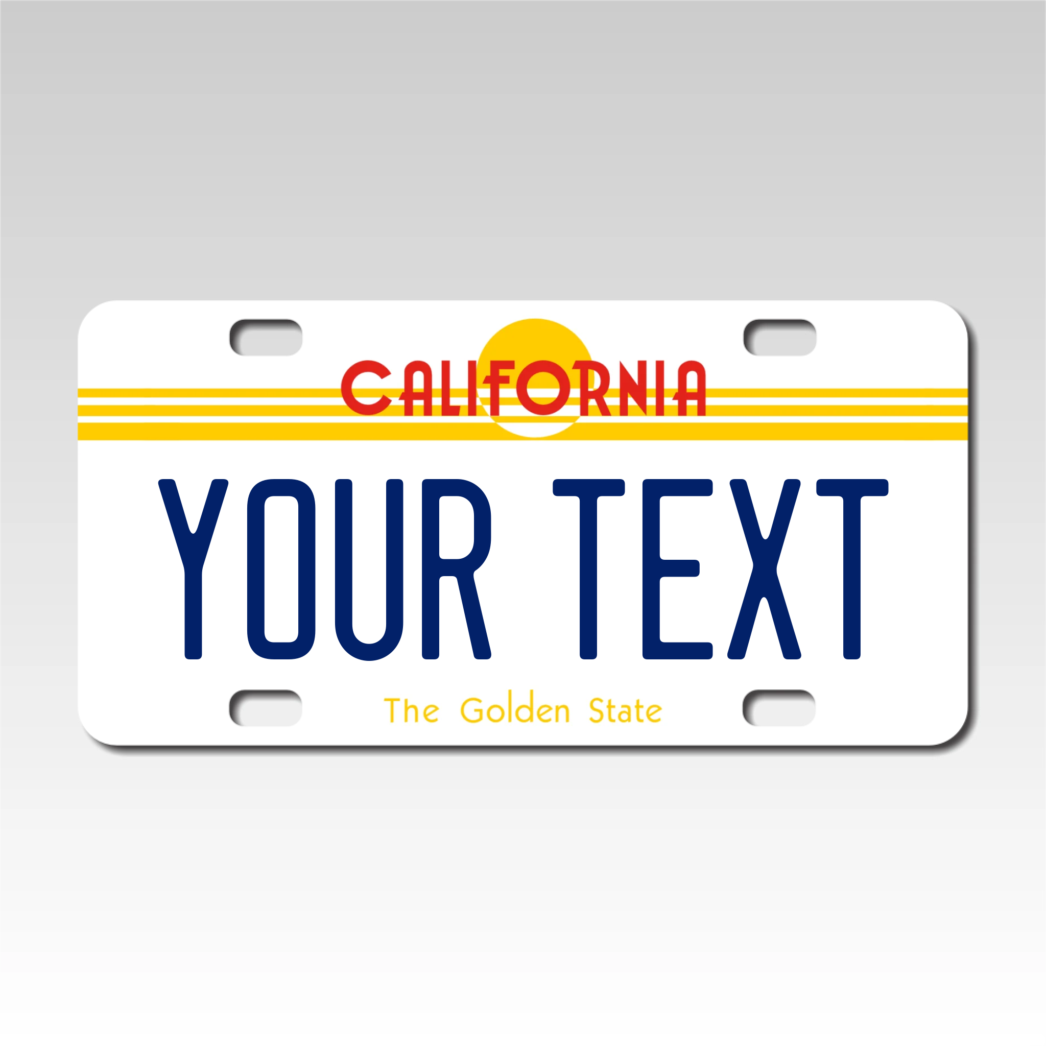 Personalized California 3" X 6" FRP Plastic License Plate Version 2