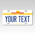 Personalized California 3" X 6" FRP Plastic License Plate Version 2