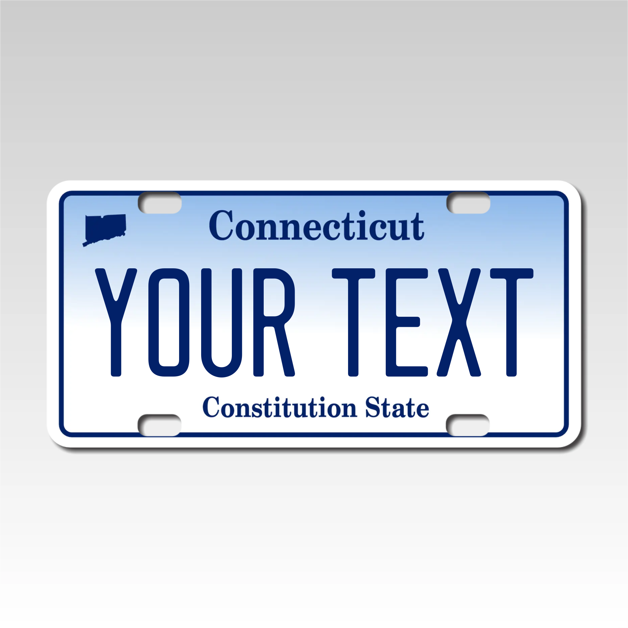 Personalized Connecticut 3" X 6" FRP Plastic License Plate Version 1