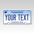 Personalized Connecticut 3" X 6" FRP Plastic License Plate Version 1