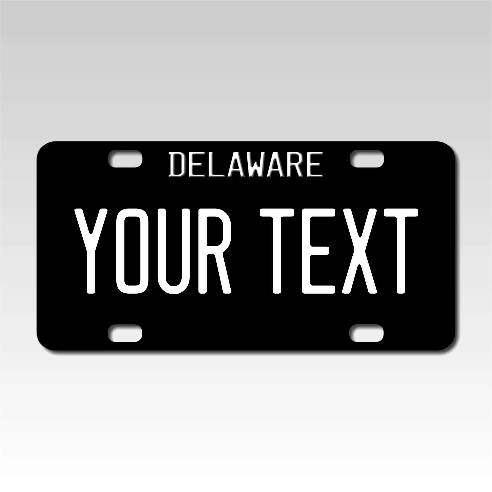 Personalized Delaware 3" X 6" FRP Plastic License Plate Version 2
