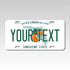 Personalized Florida 3" X 6" FRP Plastic License Plate (KLP-FL2-3X6P)