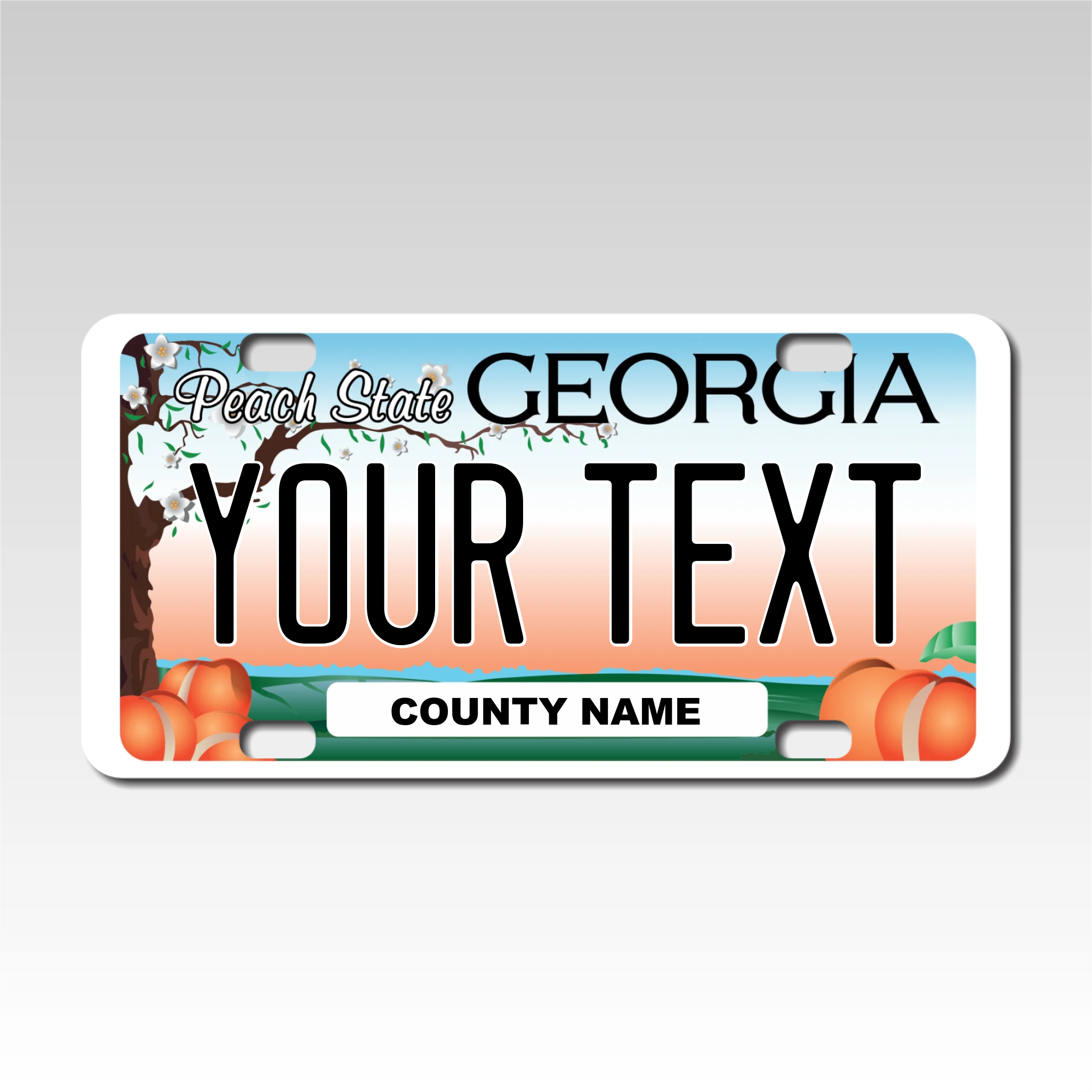 Personalized Georgia 3" X 6" FRP Plastic License Plate Version 3 Peach State