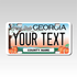 Personalized Georgia 3" X 6" FRP Plastic License Plate Version 3 Peach State