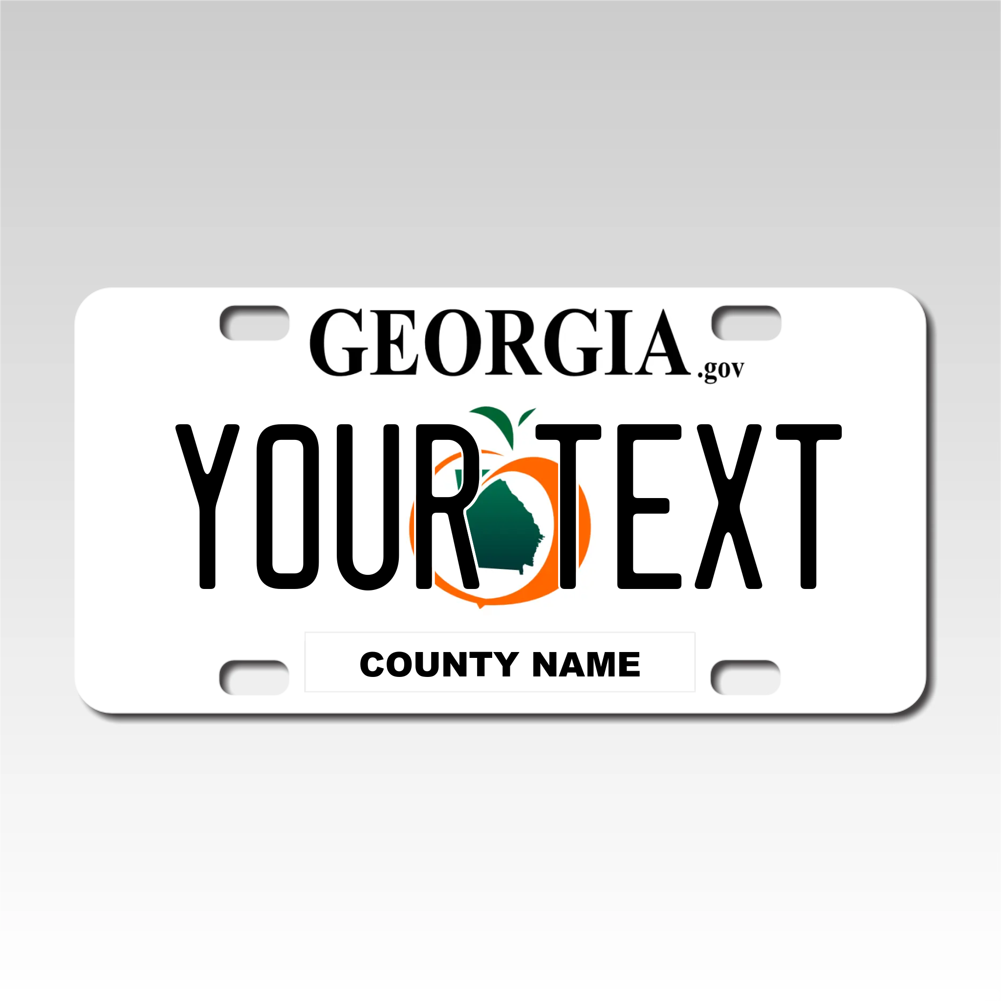 Personalized Georgia 3" X 6" FRP Plastic License Plate (KLP-GA2-3X6P)