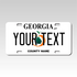 Personalized Georgia 3" X 6" FRP Plastic License Plate (KLP-GA2-3X6P)