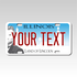 Personalized Illinois 3" X 6" FRP Plastic License Plate Version 3