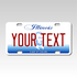 Personalized Illinois 3" X 6" FRP Plastic License Plate Version 2