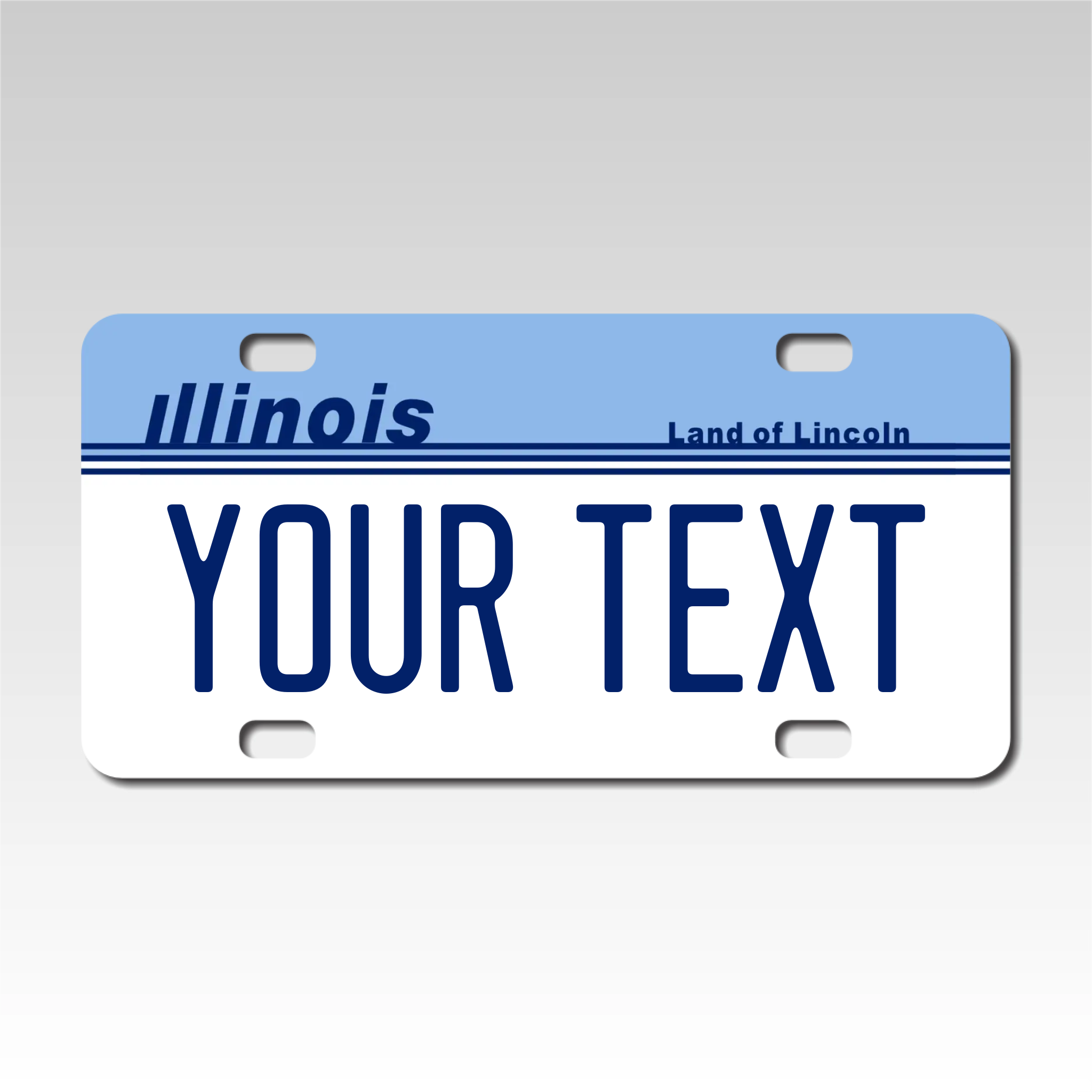 Personalized Illinois 3" X 6" FRP Plastic License Plate Version 1