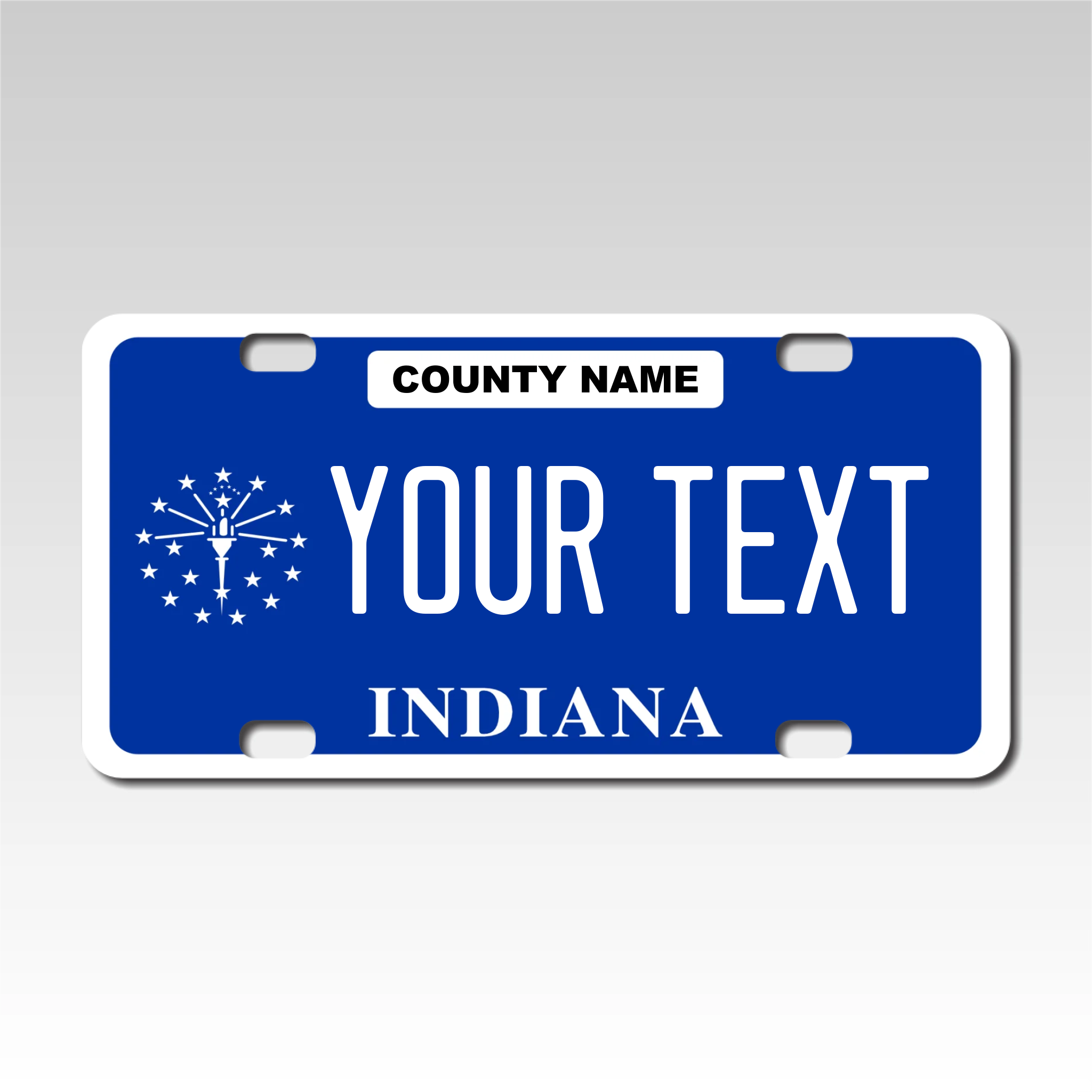 Personalized Indiana 3" X 6" FRP Plastic License Plate (KLP-IN1-3X6P)