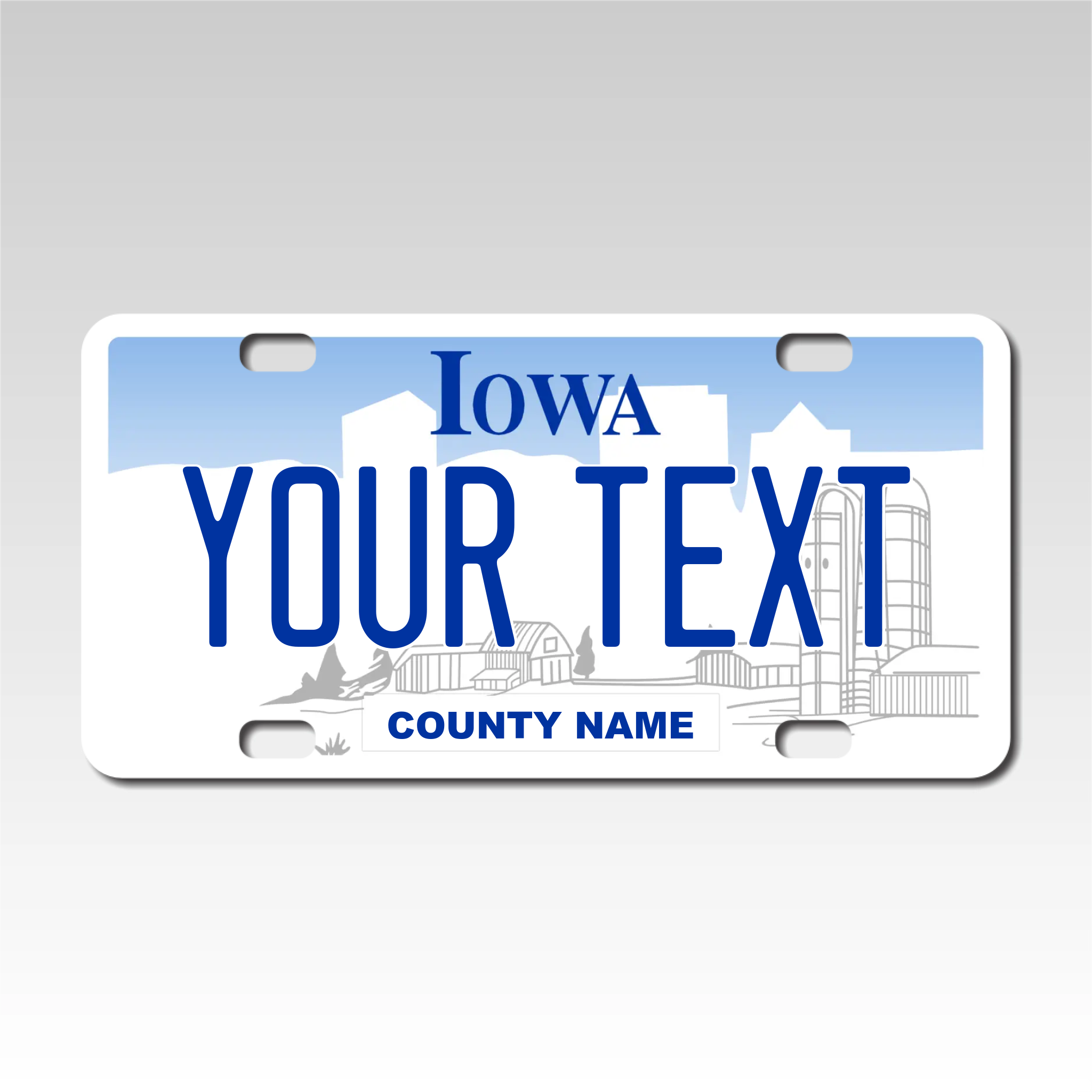 Personalized Iowa 3" X 6" FRP Plastic License Plate