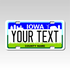 Personalized Iowa 3" X 6" FRP Plastic License Plate