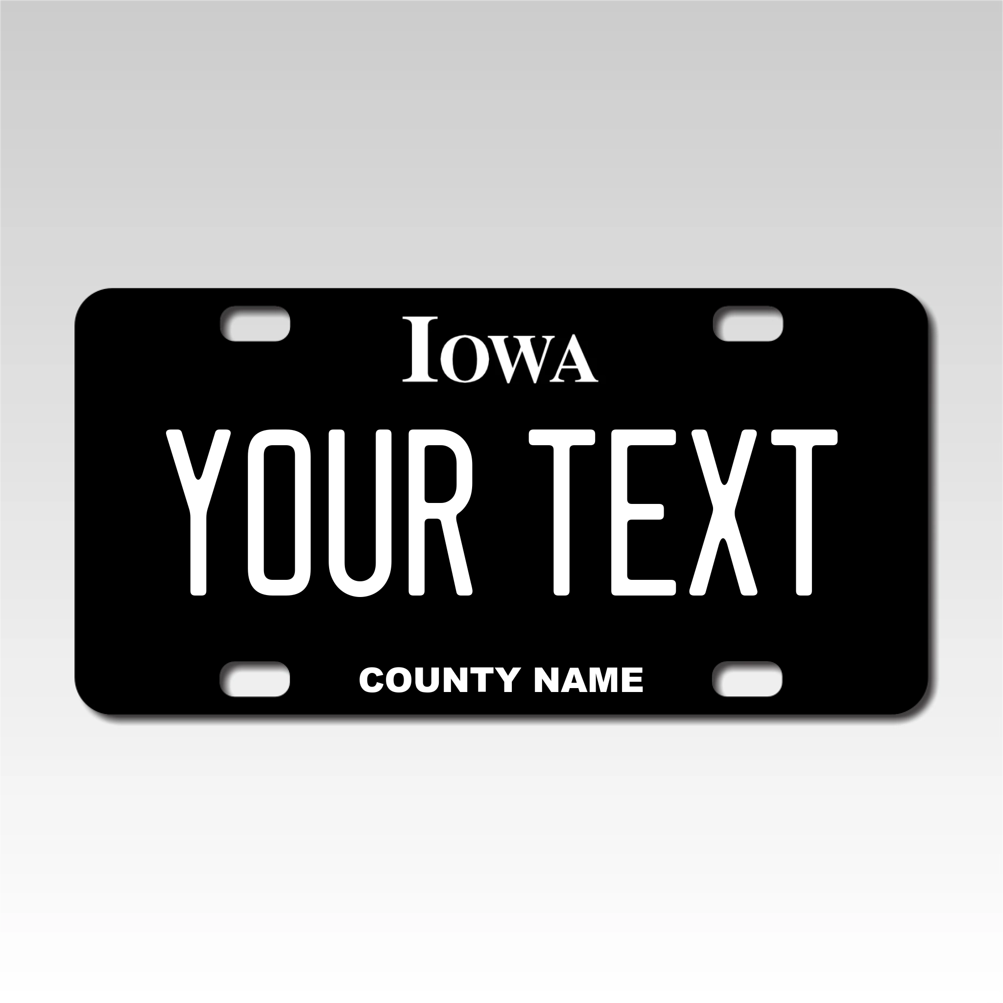 Personalized Iowa 3" X 6" FRP Plastic License Plate