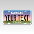 Personalized Kansas 3" X 6" FRP Plastic License Plate Version 6 to the stars