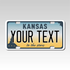 Personalized Kansas 3" X 6" FRP Plastic License Plate Version 5 to the stars