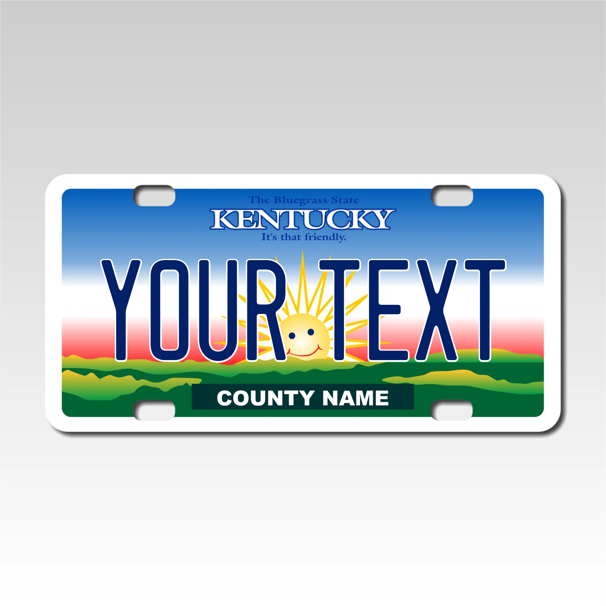 Personalized Kentucky 3" X 6" FRP Plastic License Plate