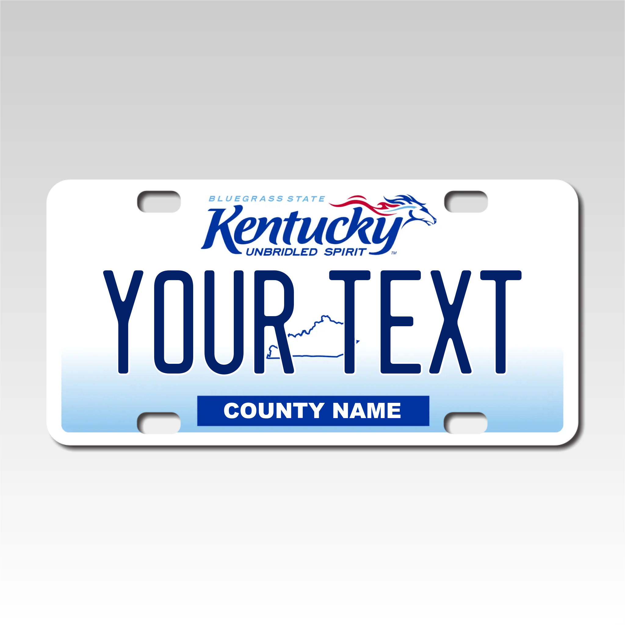 Personalized Kentucky 3" X 6" FRP Plastic License Plate