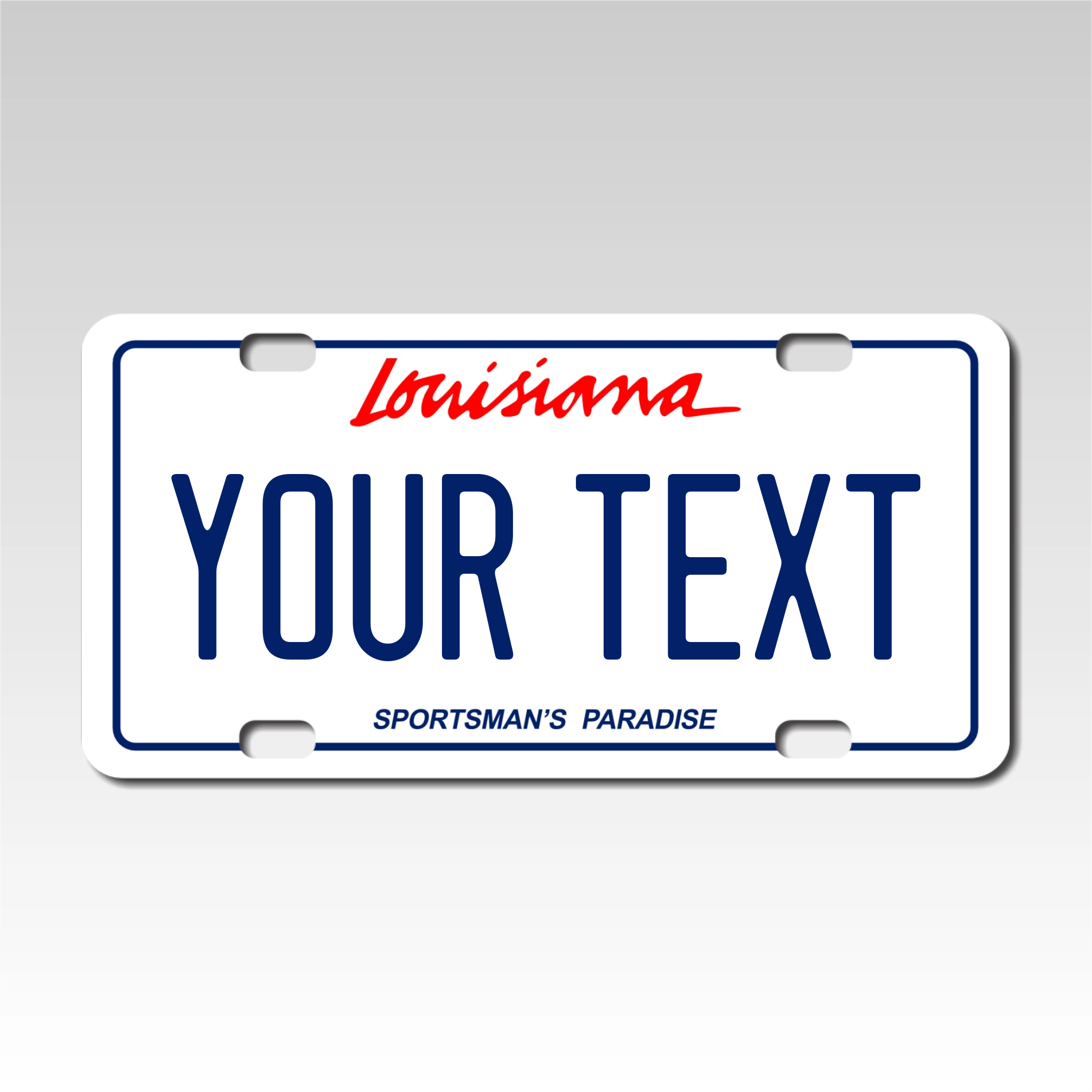 Personalized Louisiana 3" X 6" FRP Plastic License Plate Version 1