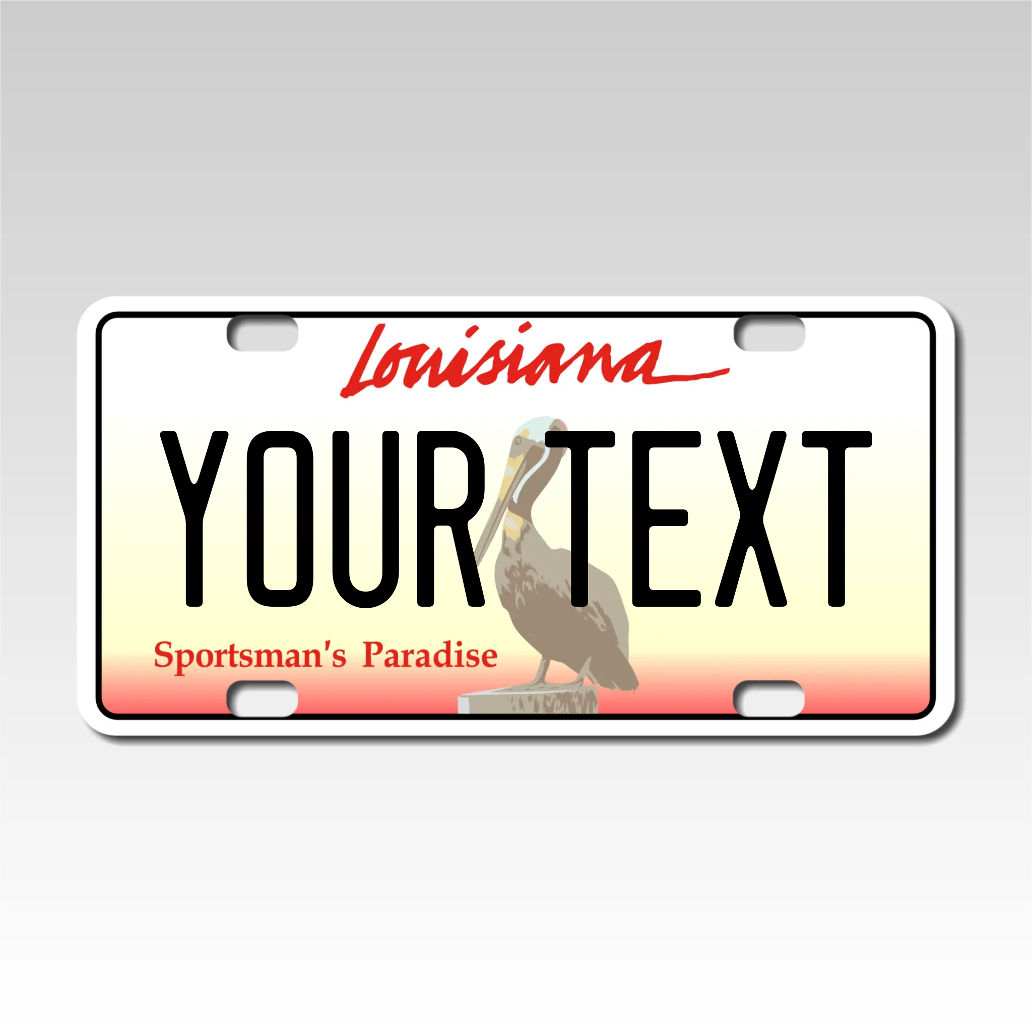 Personalized Louisiana 3" X 6" FRP Plastic License Plate Version 2