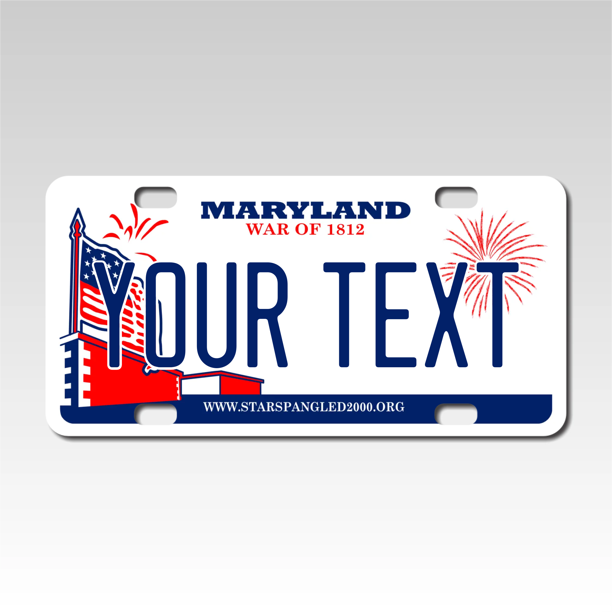 Personalized Maryland 3" X 6" FRP Plastic License Plate Version 2