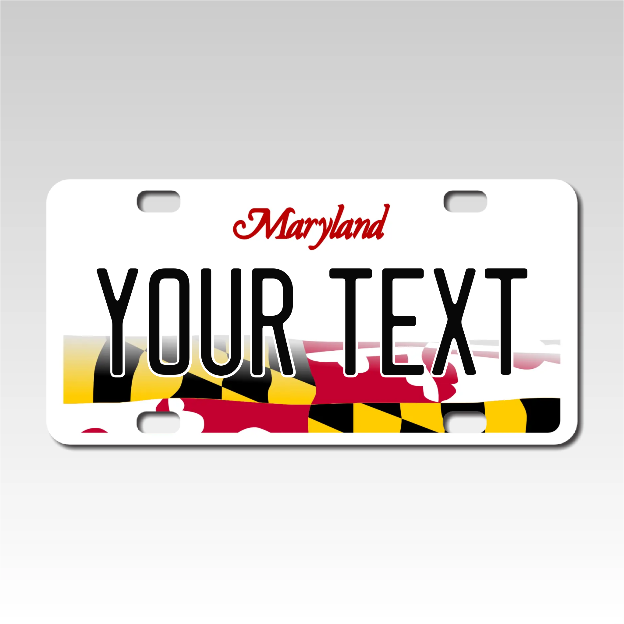 Personalized Maryland 3" X 6" FRP Plastic License Plate Version 3