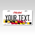 Personalized Maryland 3" X 6" FRP Plastic License Plate Version 3