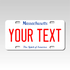 Personalized Massachusetts 3" X 6" FRP Plastic License Plate Version 1