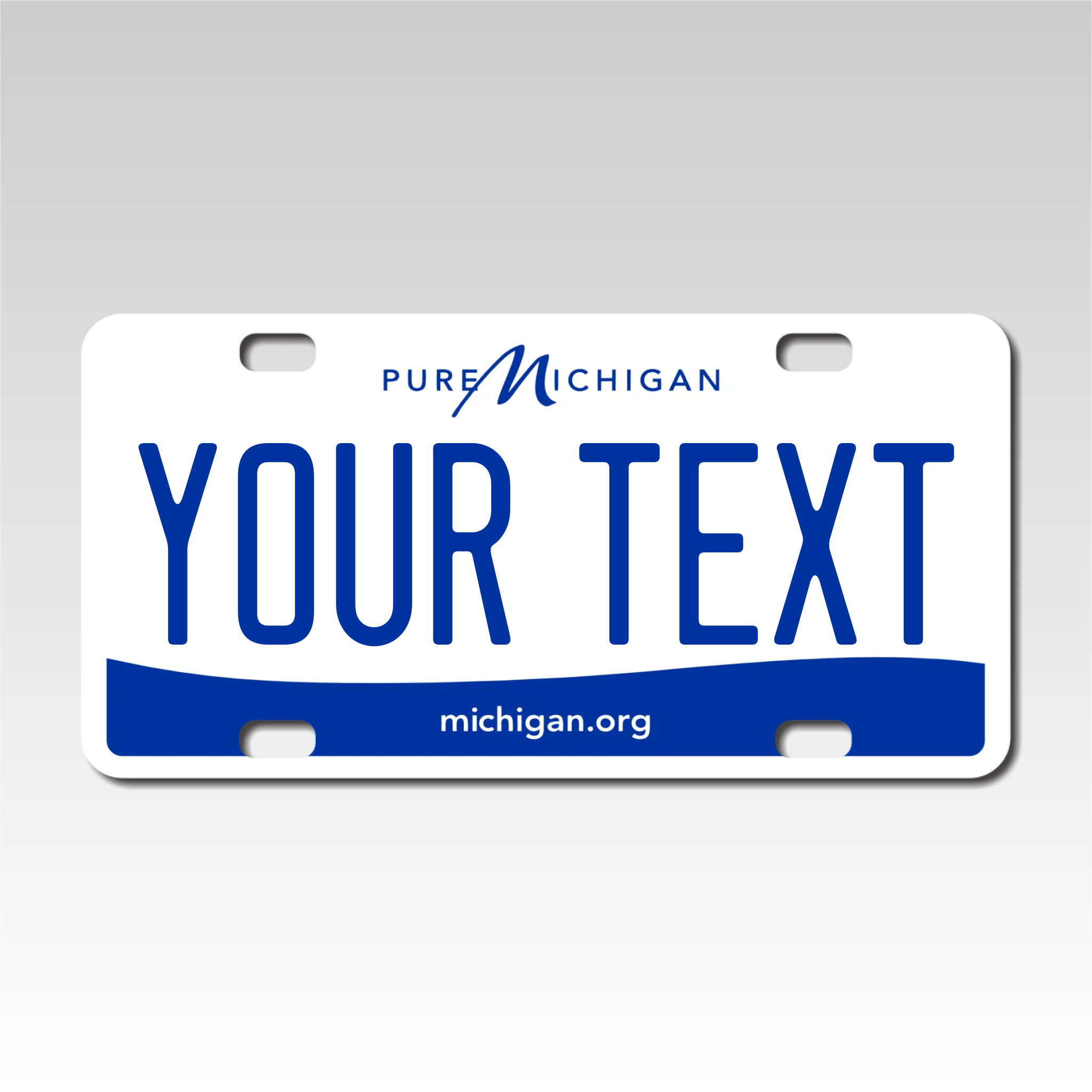 Personalized Michigan 3" X 6" FRP Plastic License Plate Version 3