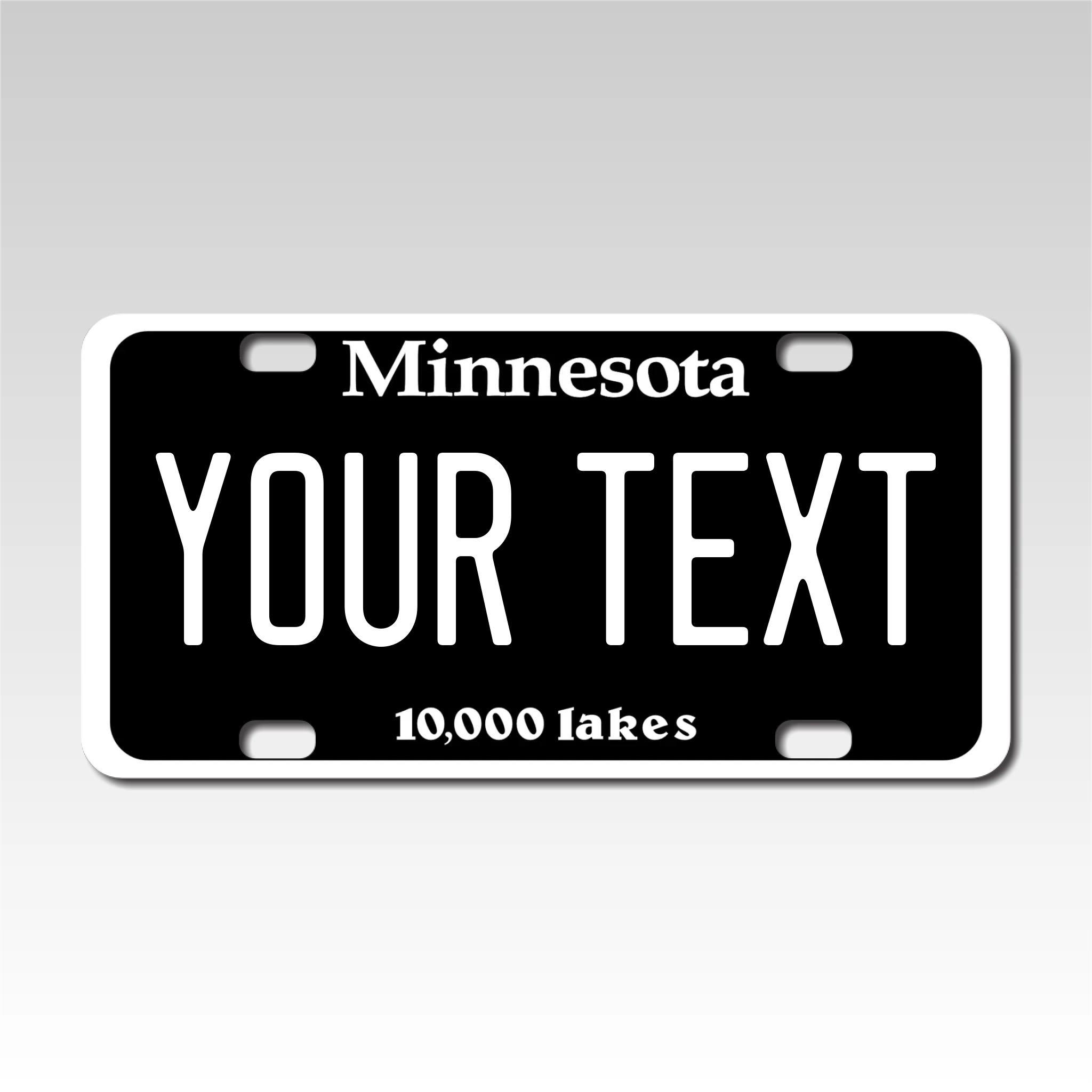 Personalized Minnesota Black Out 3" X 6" FRP Plastic License Plate Version 2