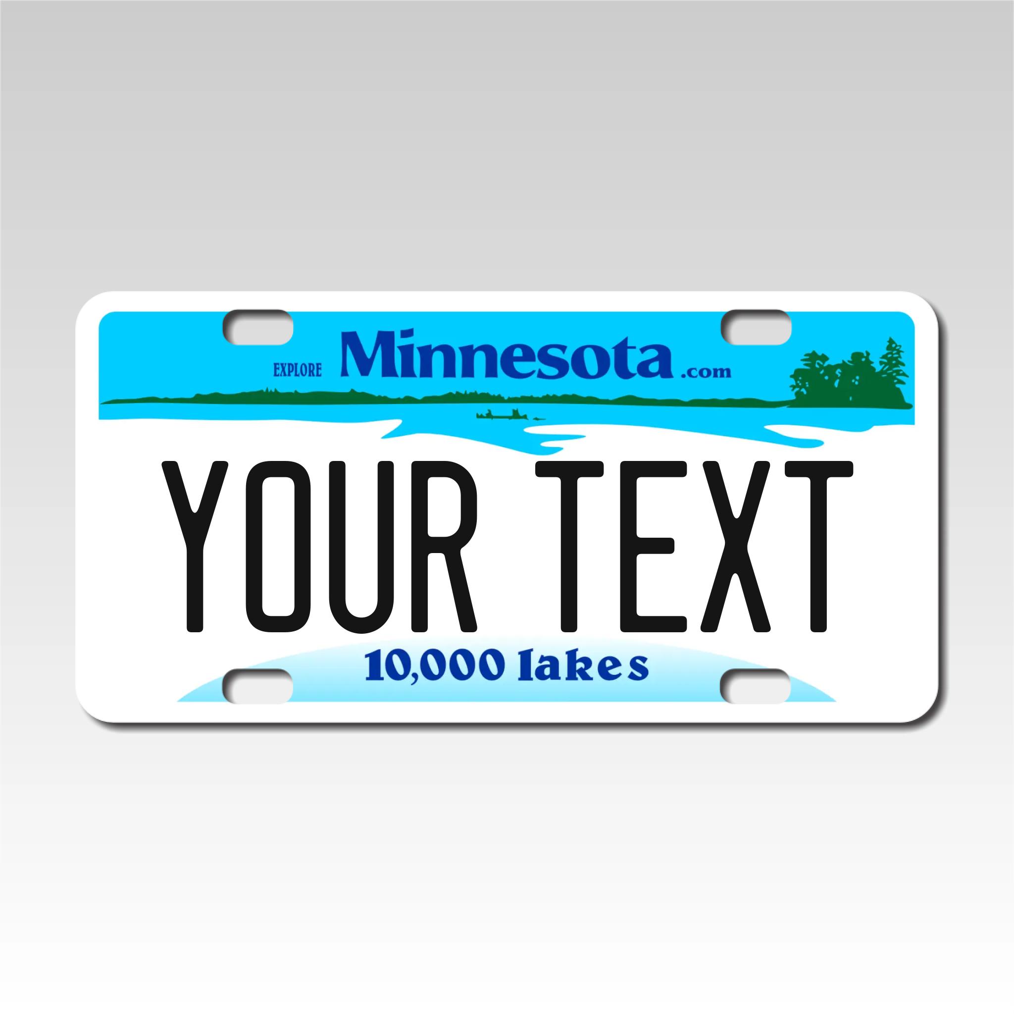 Personalized Minnesota 3" X 6" FRP Plastic License Plate Version 1