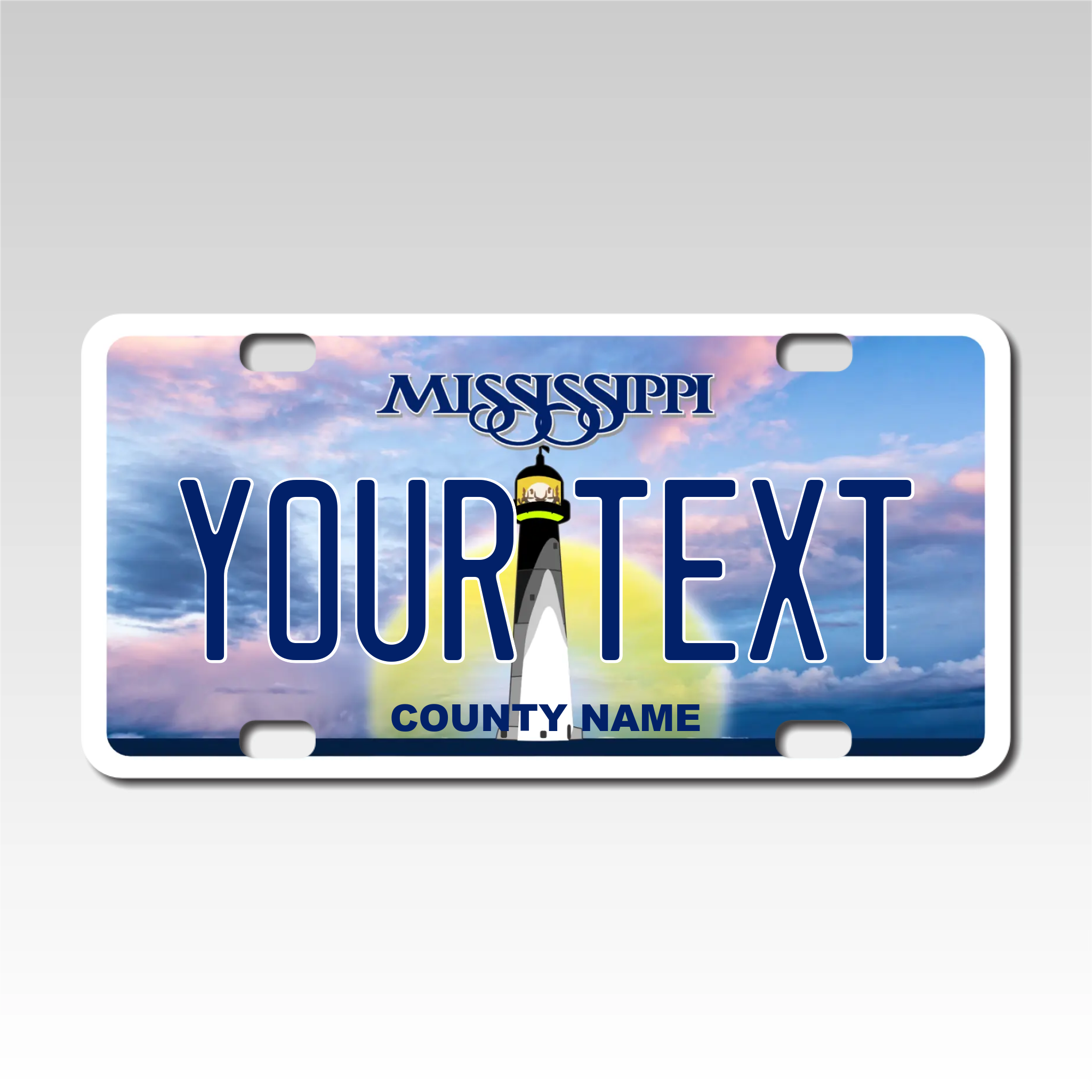 Personalized Mississippi 3" X 6" FRP Plastic License Plate