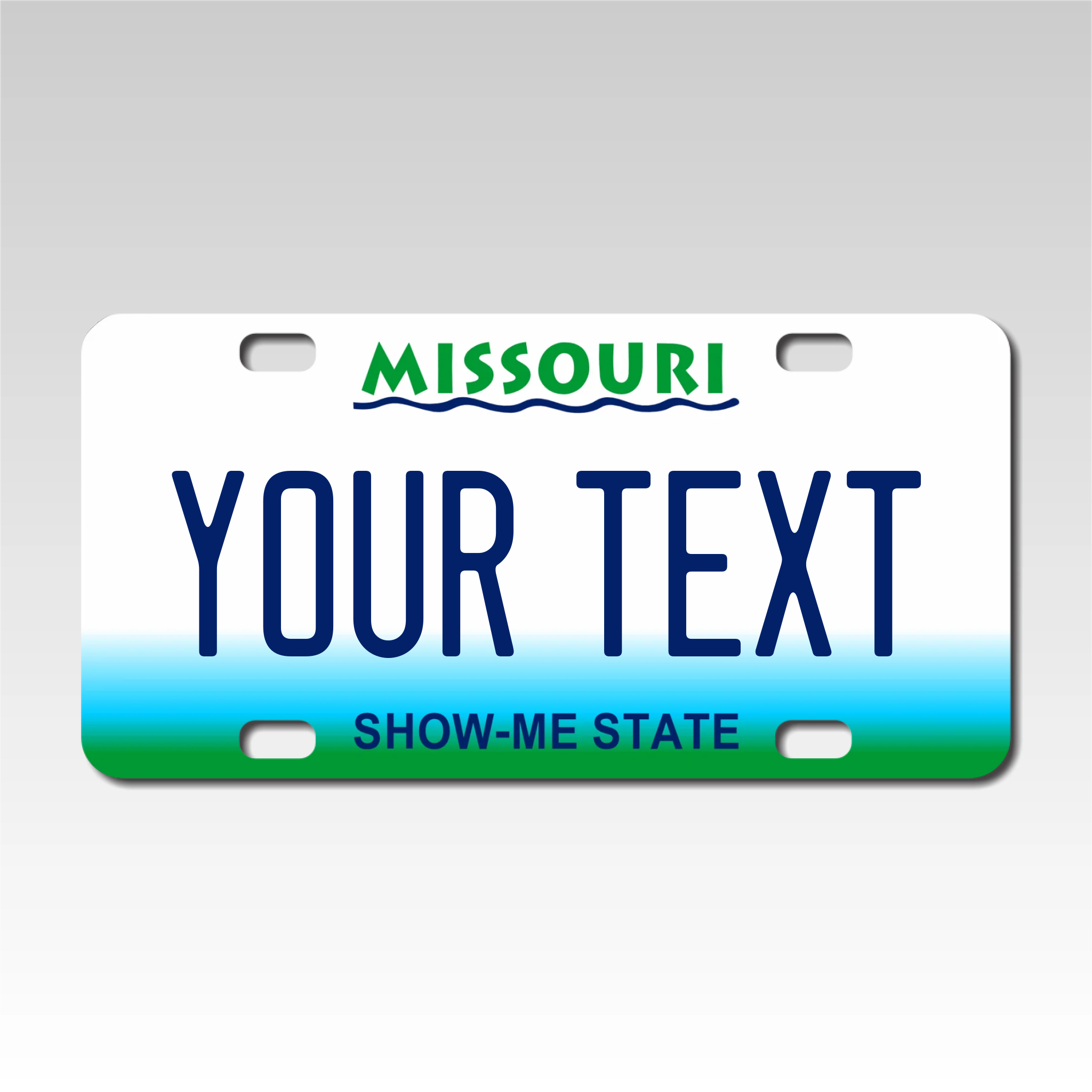 Personalized Missouri 3" X 6" FRP Plastic License Plate Version 1