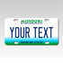 Personalized Missouri 3" X 6" FRP Plastic License Plate Version 1