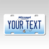 Personalized Missouri 3" X 6" FRP Plastic License Plate Version 2