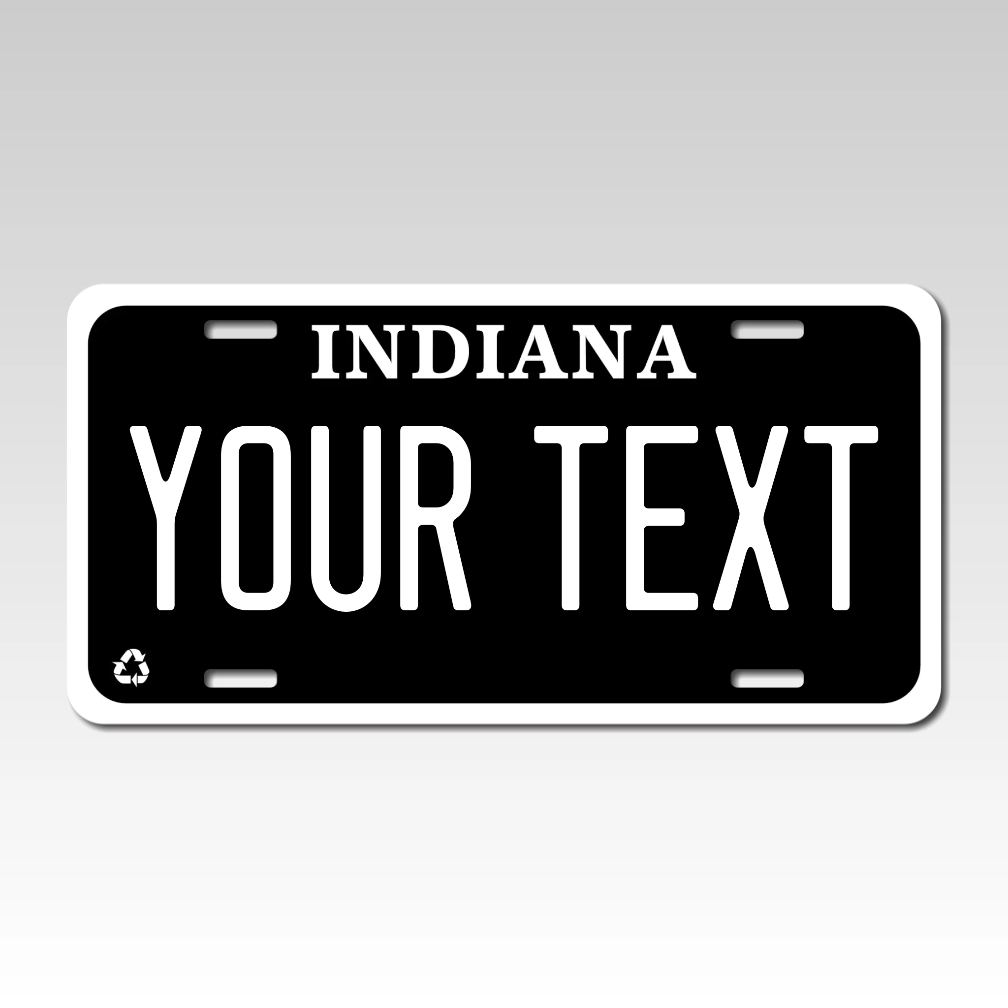 Personalized Indiana 6" X 12" Aluminum License Plate Version 4 Black Out