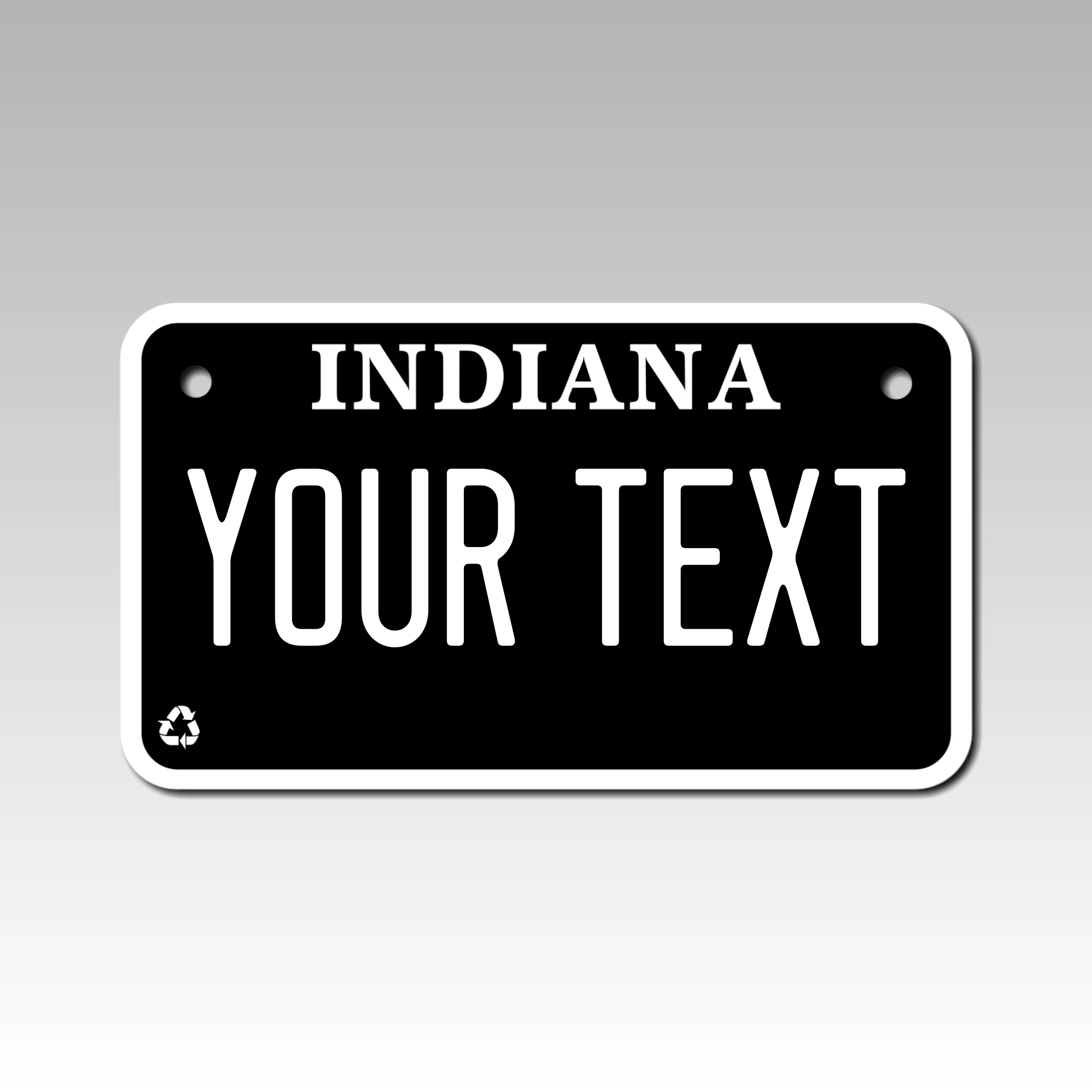 Personalized Indiana 4" X 7" Aluminum License Plate Version 4 Black Out