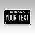 Personalized Indiana 4" X 7" Aluminum License Plate Version 4 Black Out