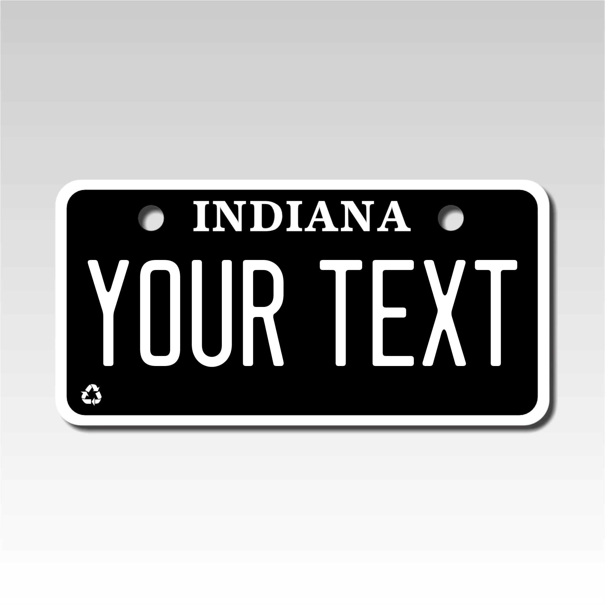 Personalized Indiana 2" X 4" Aluminum License Plate Version 4 Black Out