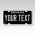 Personalized Indiana 3" X 6" FRP Plastic License Plate Version 4 Black Out