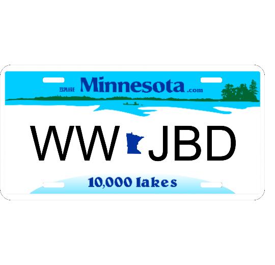 Personalized Minnesota 6&#34; X 12&#34; Aluminum License Plate Version 1