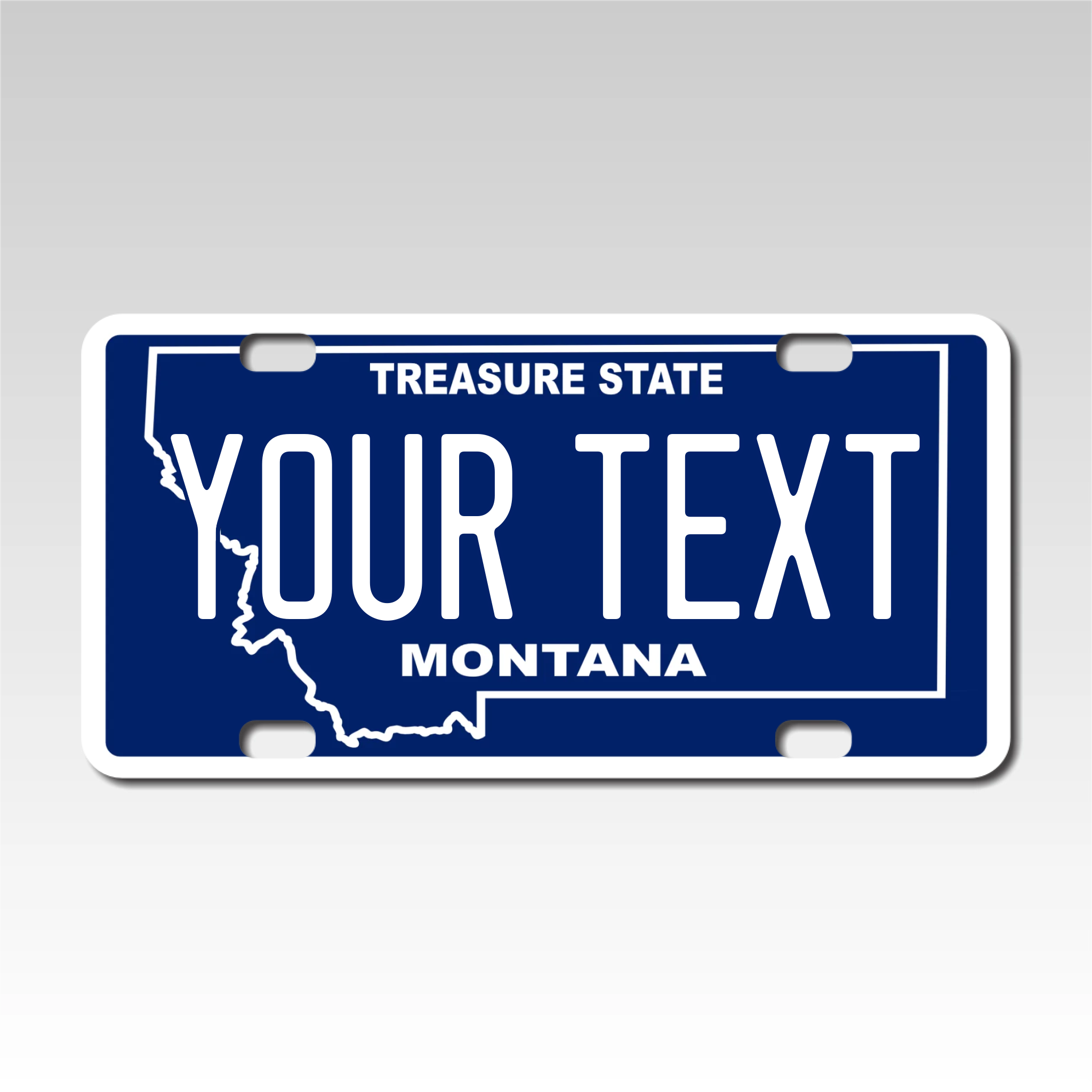 Personalized Montana 3" X 6" FRP Plastic License Plate Version 2