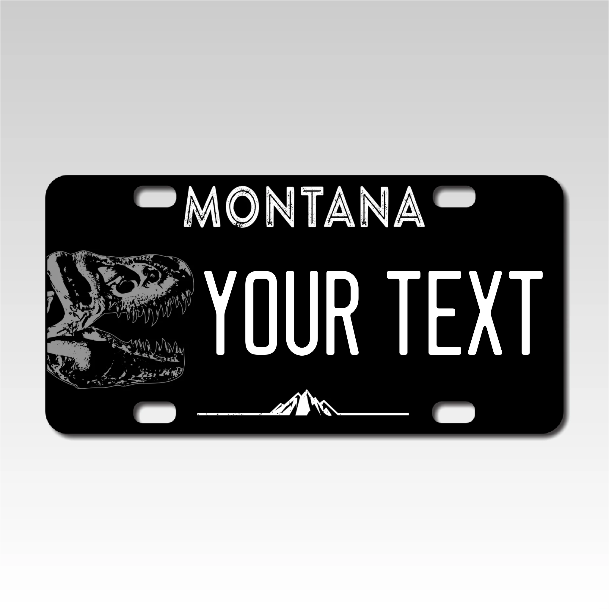 Personalized Montana 3" X 6" FRP Plastic License Plate Version 3 Dinosaur