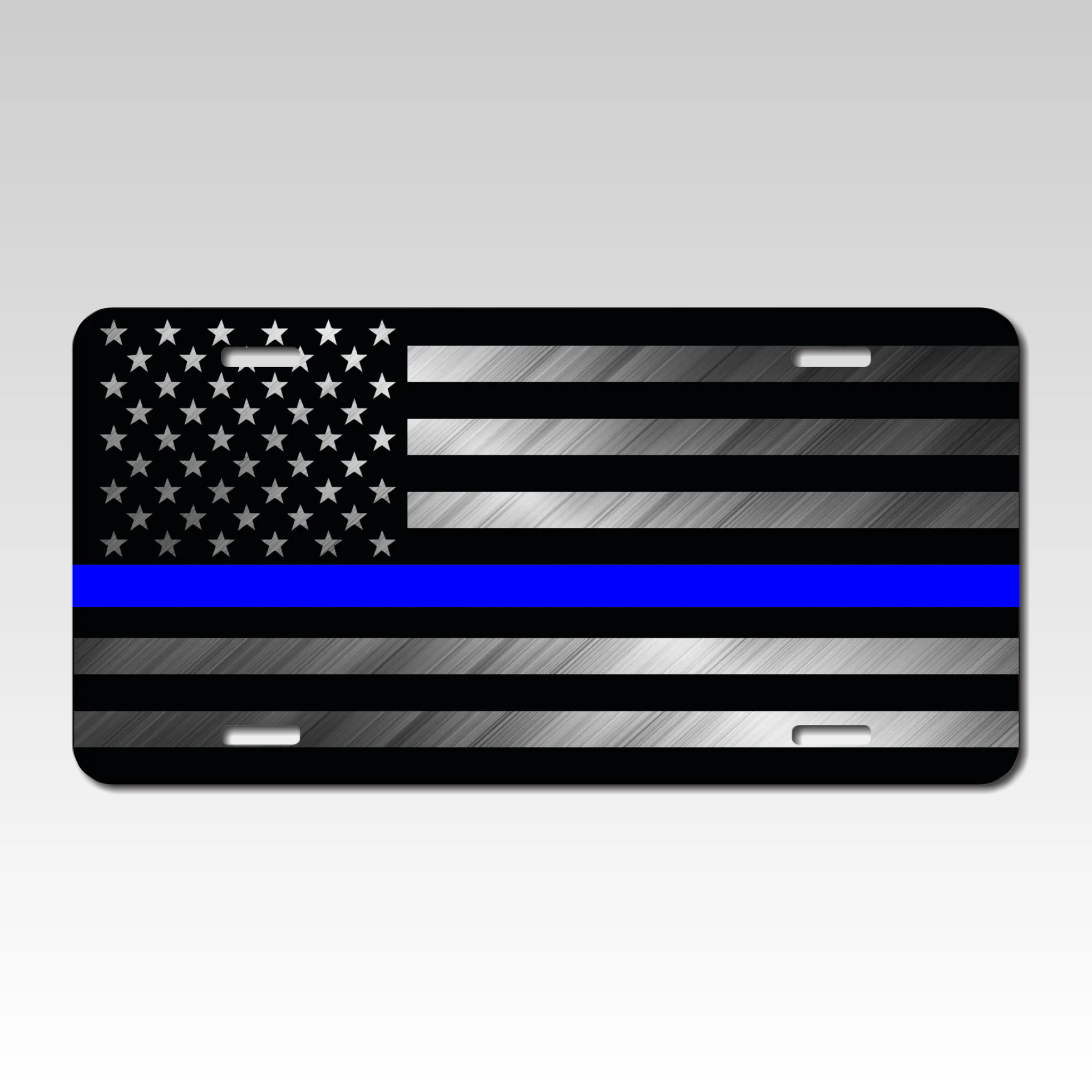 Distressed American Flag 6" X 12" Aluminum License Plate - Choose Your Line Color