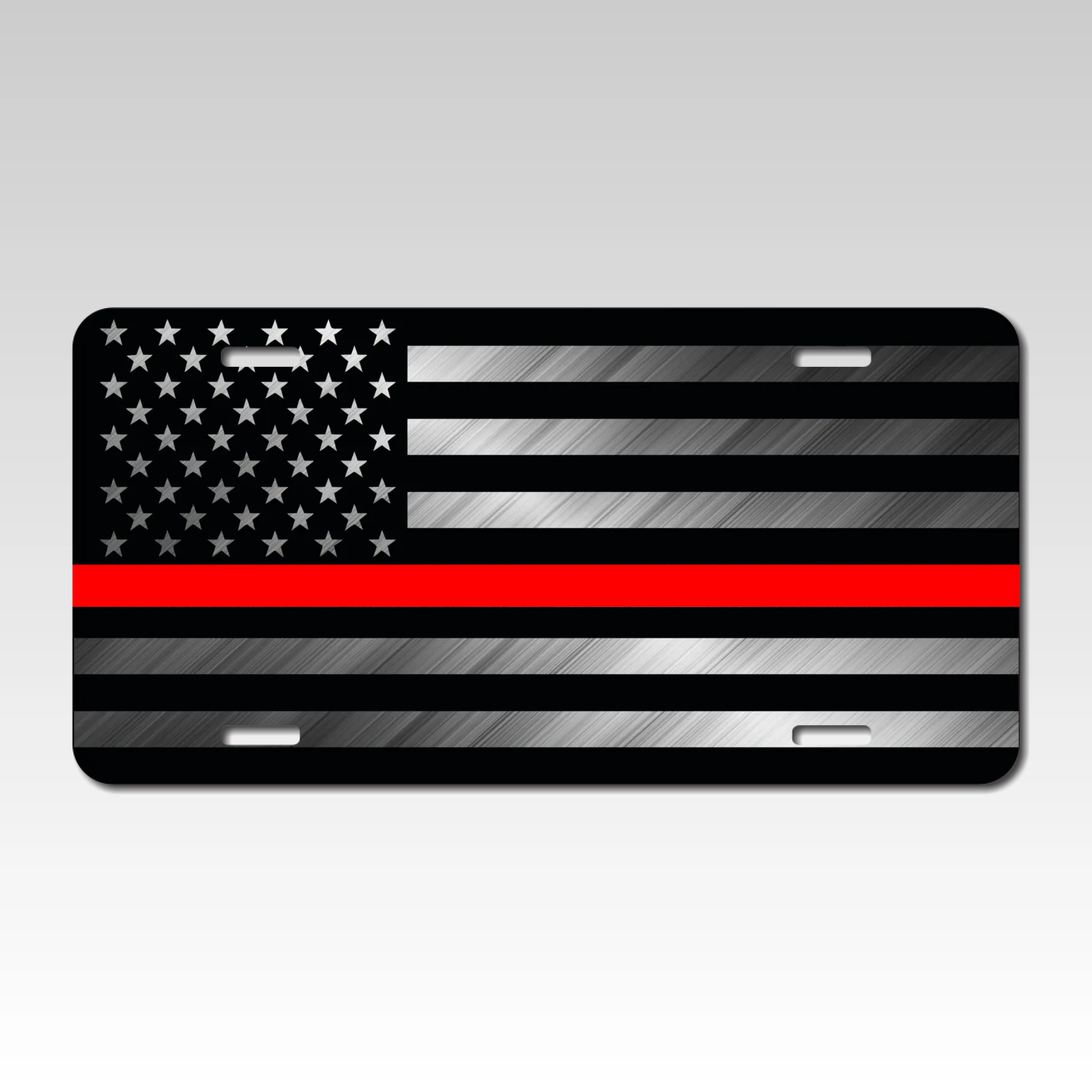 Distressed American Flag 6" X 12" Aluminum License Plate - Choose Your Line Color